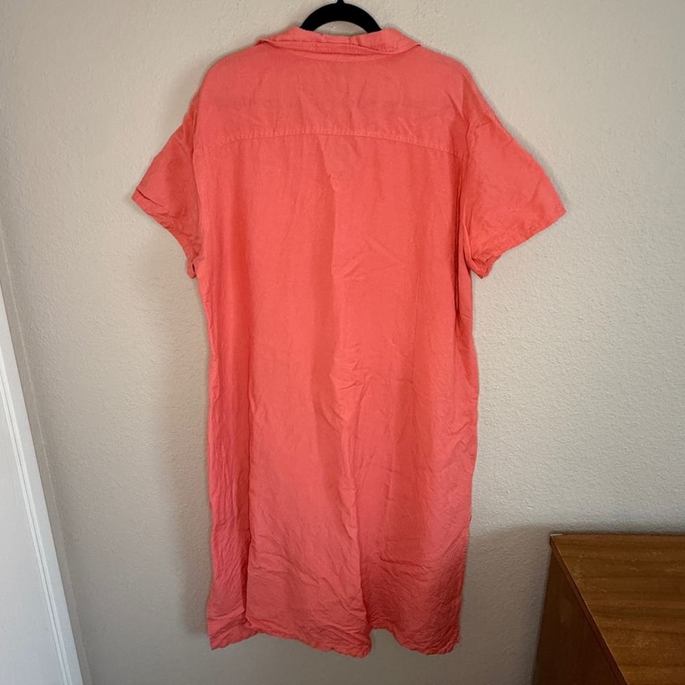 Vintage Pink Embroidered Boho Shirt Dress Womens 2X Coastal Cottage Resort Artsy - Picture 2 of 9